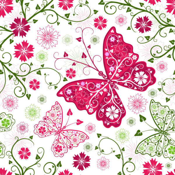   Vector butterfly pattern background