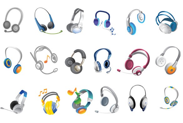  Cool Headphones Vector Icons pack free download