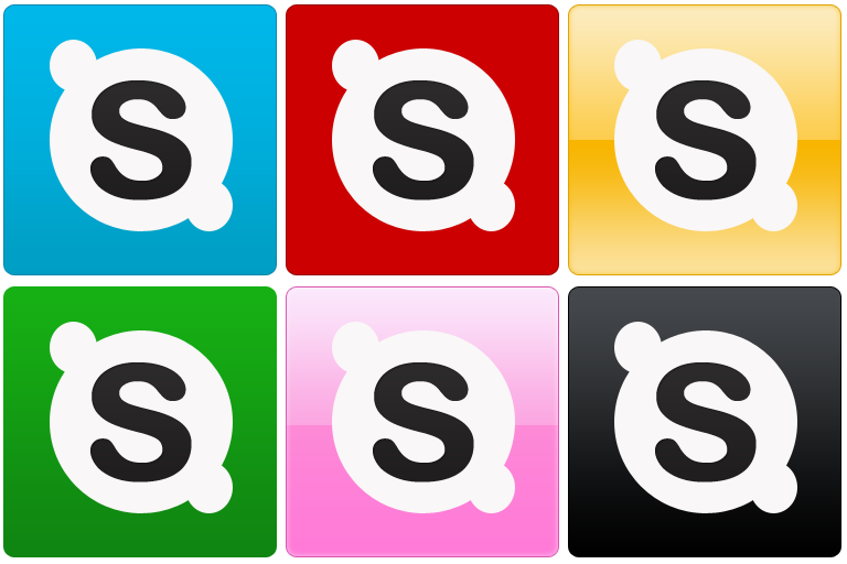   6 different colors Skype Icon set free download