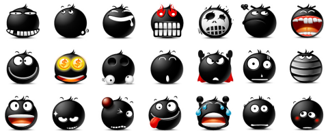   The Blacy Emoticons for phone free download