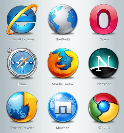   Free Glossy Modern Web Browsers Icons Download