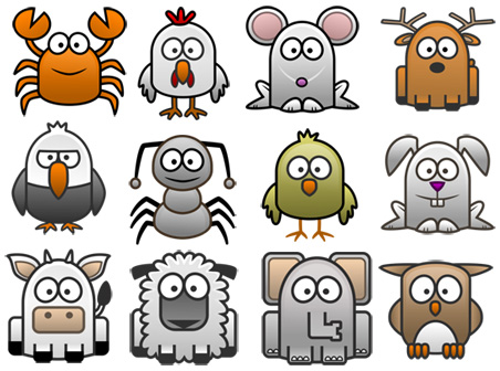   Cartoon Animal icon set free download