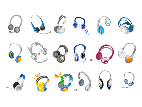   Free vector headphone icon pack download