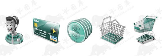   Five shopping theme icon