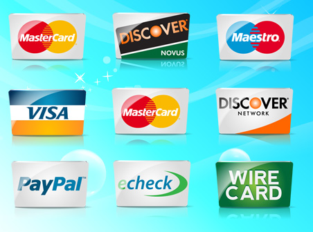   Credit cards and payment icon set
