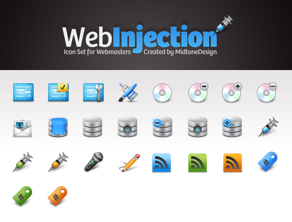   Web Injection Free Icon Pack for Webmasters