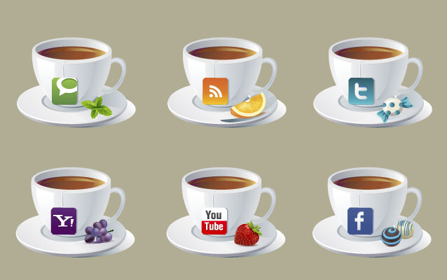   Teacups Social Network Icons