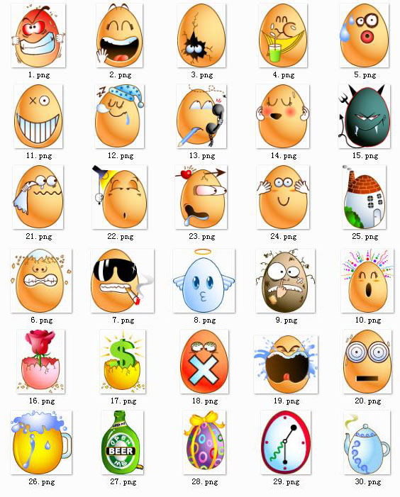   Egg expression icon set